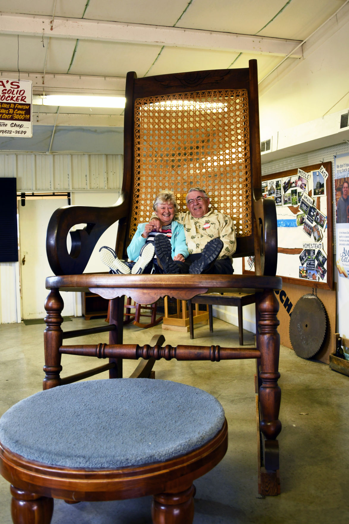 011 Sylvia and Leo Epp on Iowa's largest rocker.JPG